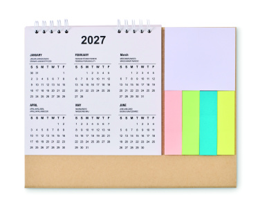 Logo trade business gift photo of: Desk calendar with memo pad